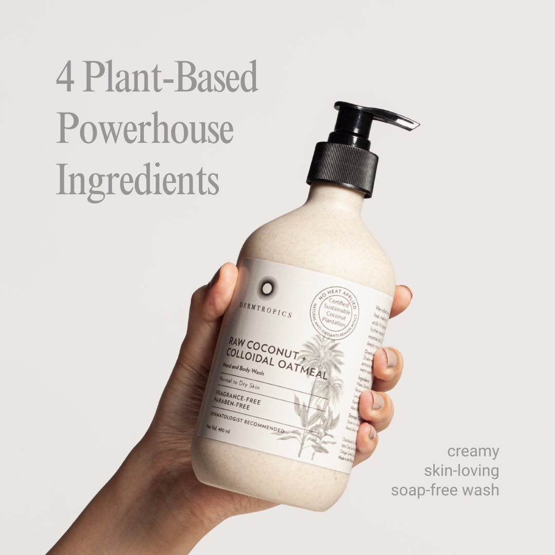 Dermtropics Raw Coconut + Colloidal Oatmeal Hand and Body Wash