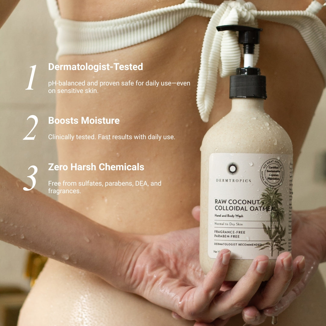 Dermtropics Raw Coconut + Colloidal Oatmeal Hand and Body Wash