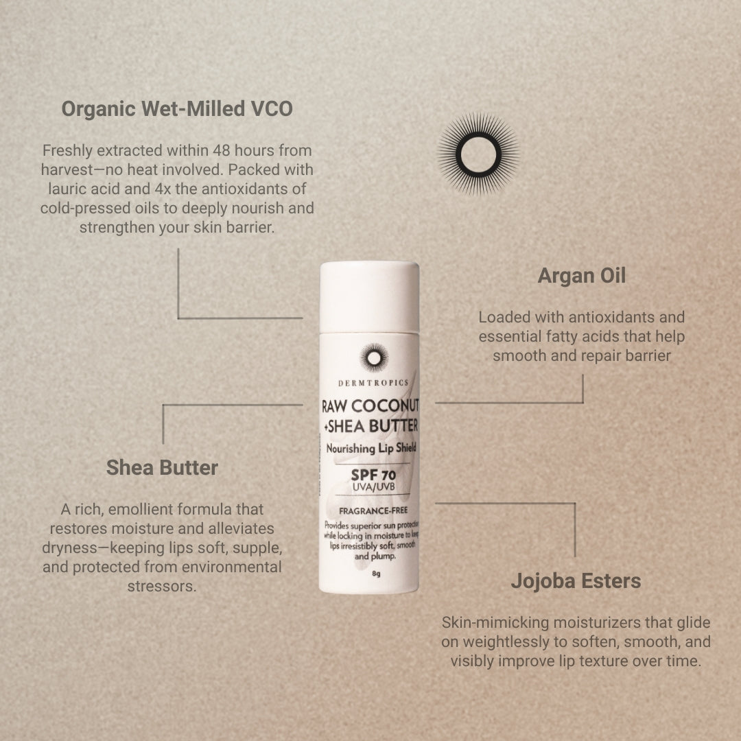 Dermtropics Raw Coconut + Shea Butter Nourishing Lip Shield