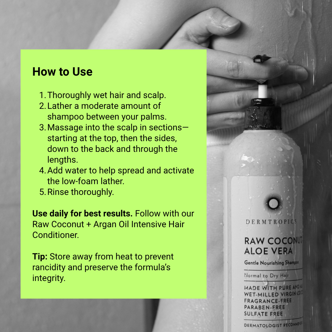 Dermtropics Raw Coconut + Aloe Vera Nourishing Shampoo